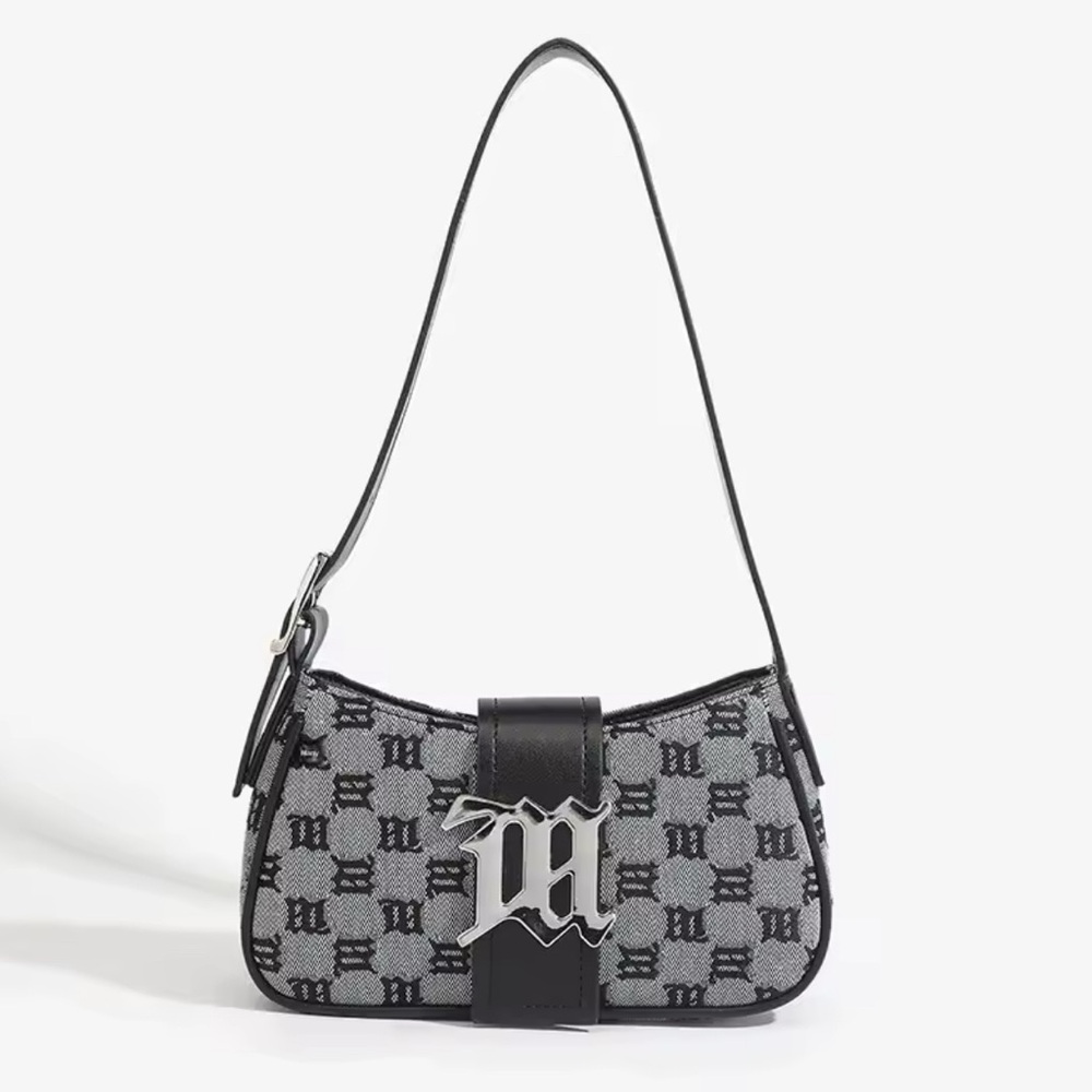 Monogram Black and Gray Shoulder Bag